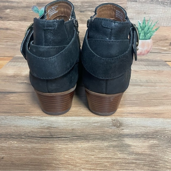 Clarks Spye Belle Black Leather Ankle Booties women’s 9.5 boho - Picture 7 of 10